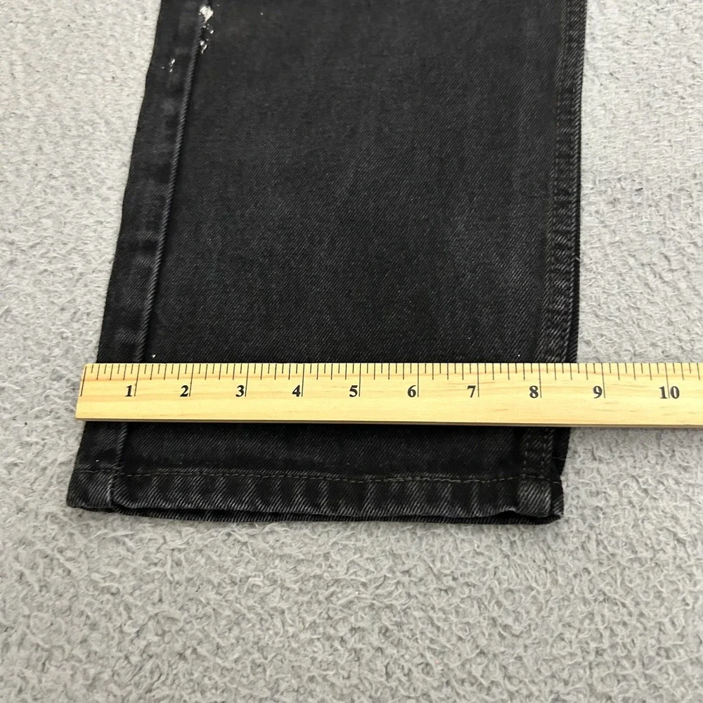 Levis Jeans Men 36x36 Black Denim 505 Regular Straight American Work Wear Cotton